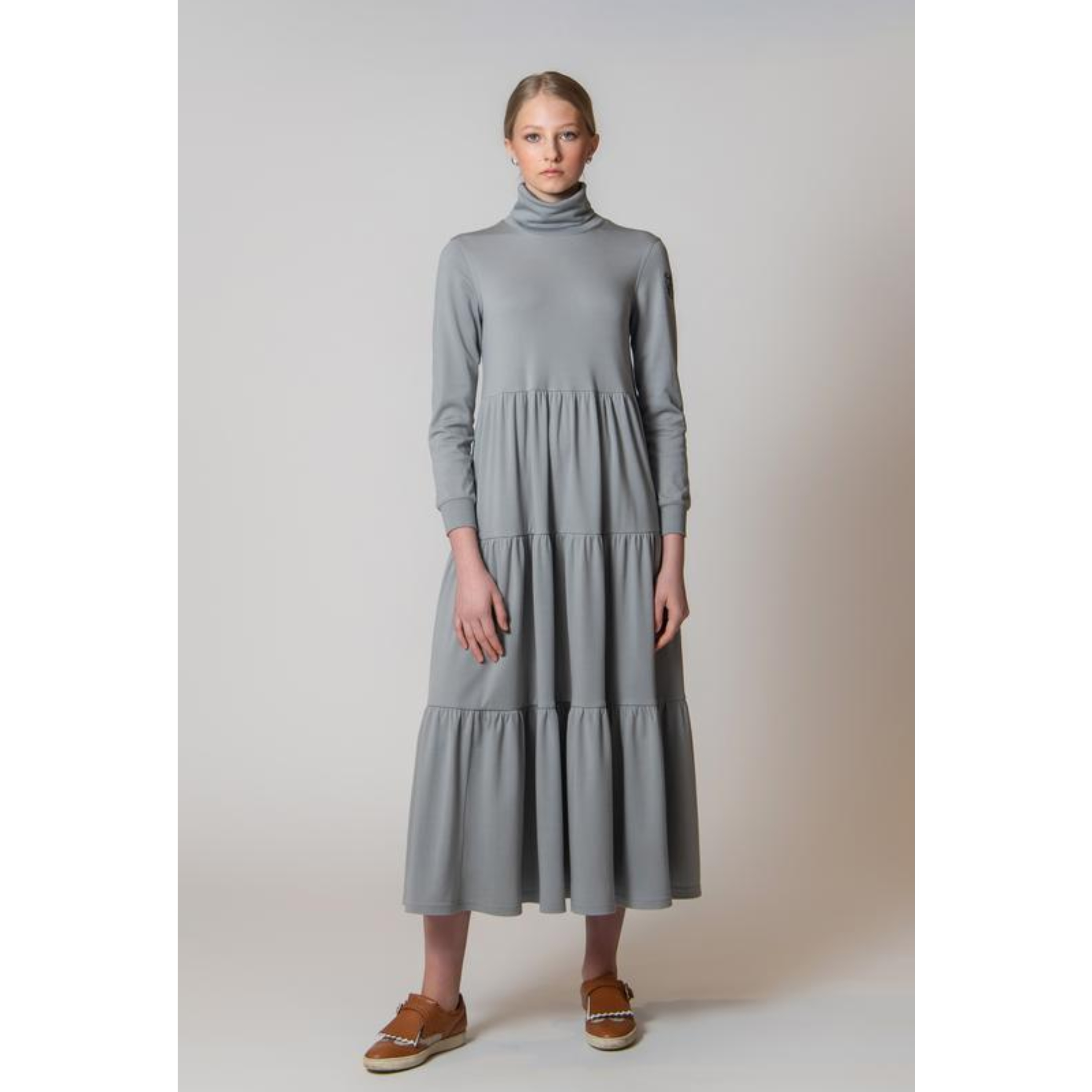 AMANJEDA Dress "GRENOBLE HIGH MAXI" / Extrafine Merino Wool Jersey