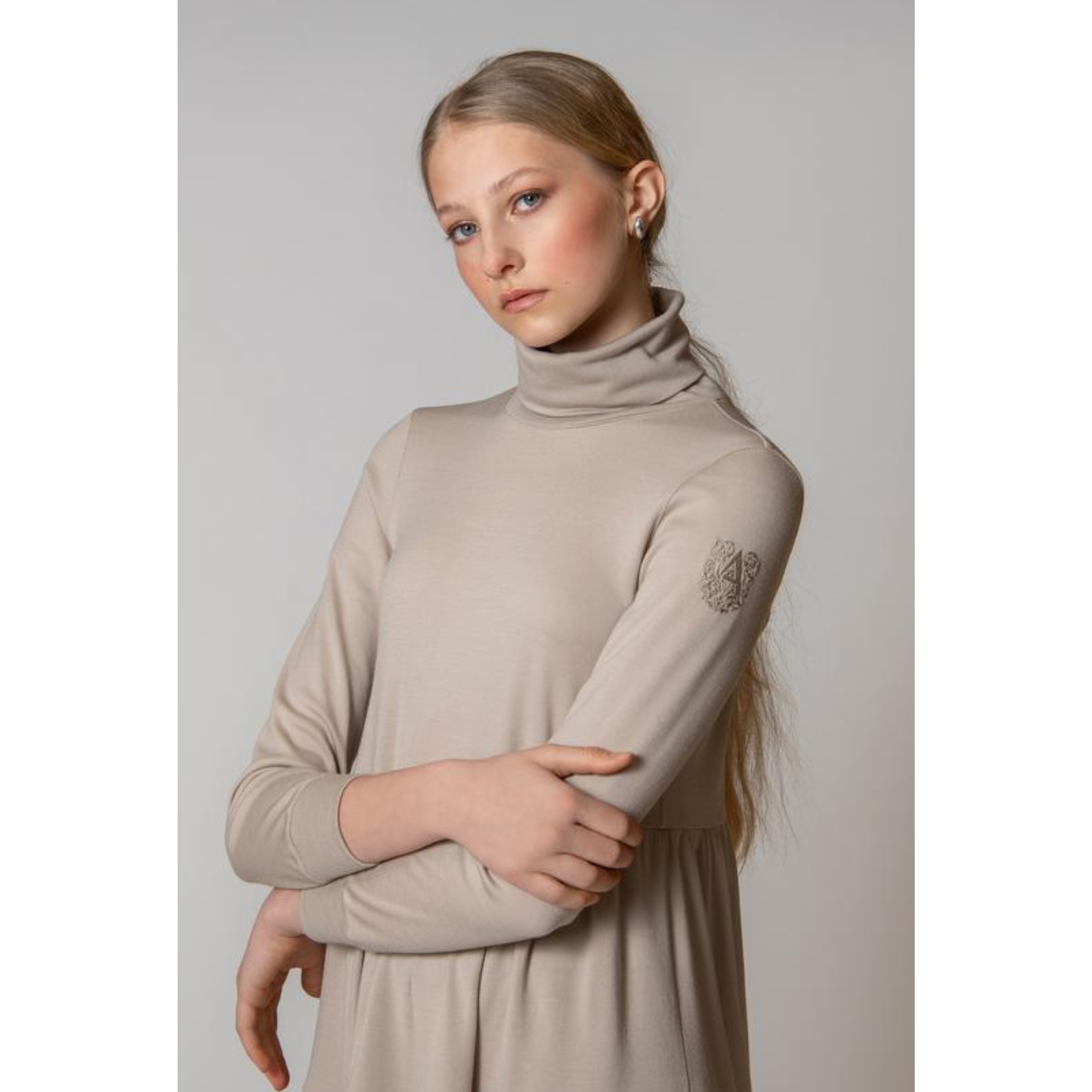 AMANJEDA Dress "GRENOBLE HIGH MINI" / Extrafine Merino Wool Jersey