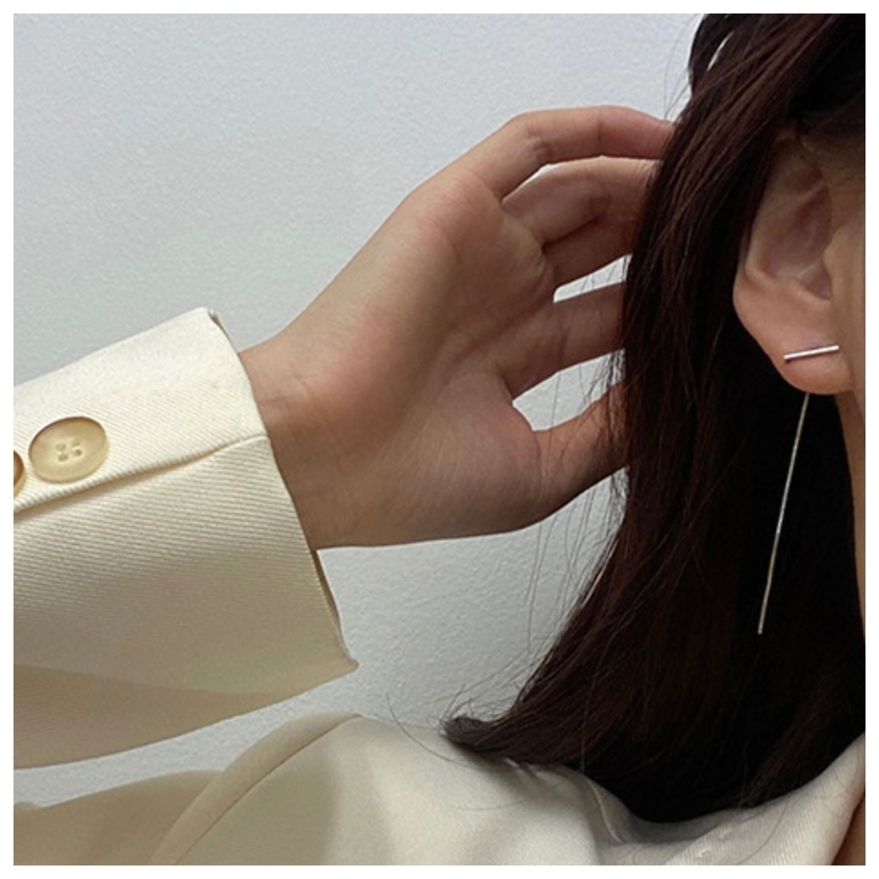 肆玥xAllure時尚T字形通體純銀耳環