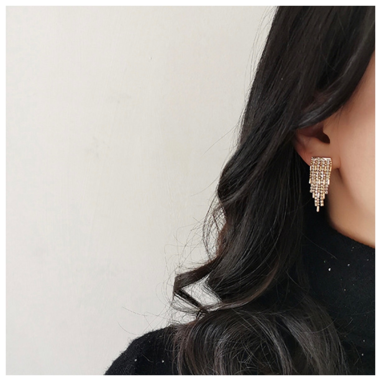 肆玥xAllure氣質 晚宴 仙氣 垂掛 流蘇鑽石 金色耳環