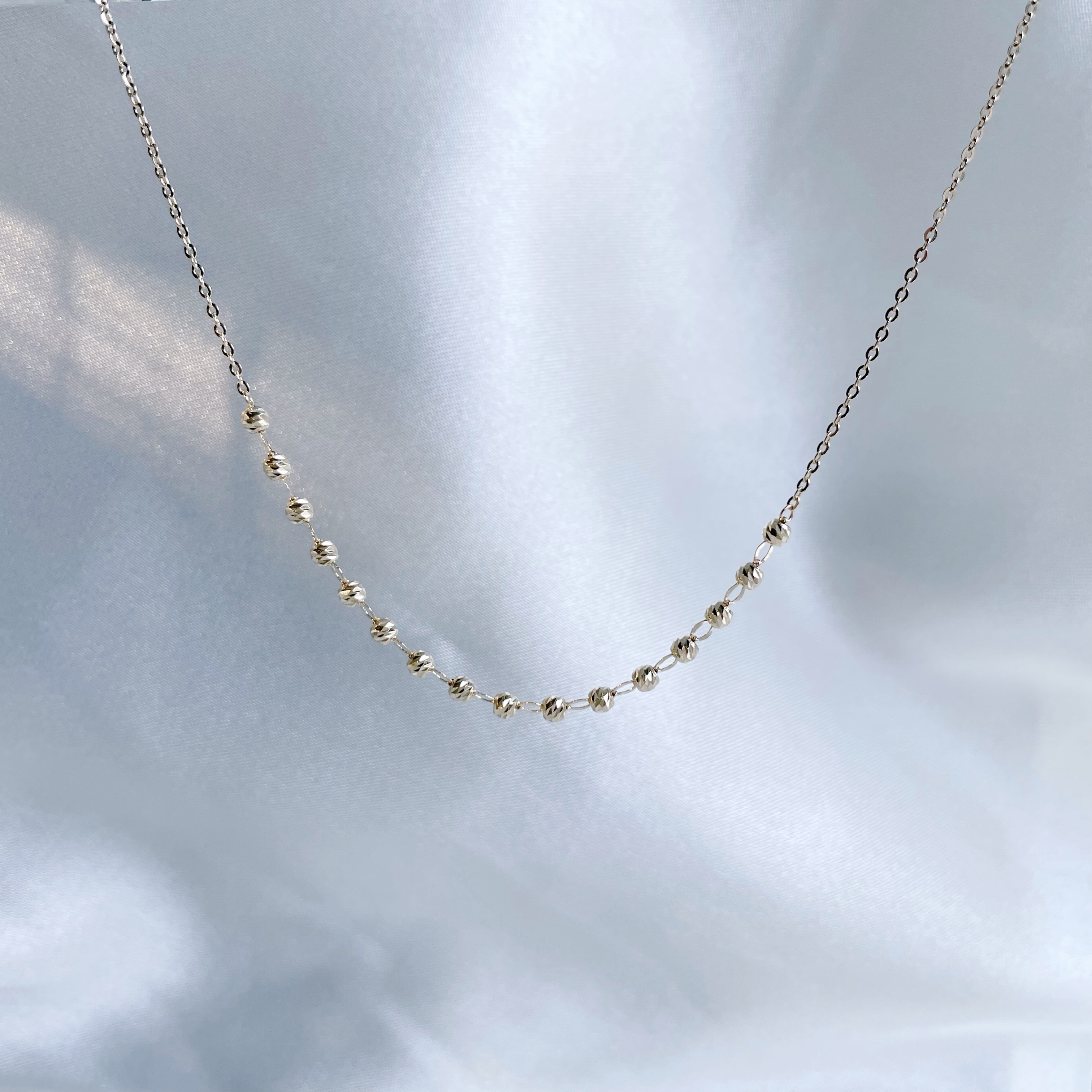 14K Glitter cutting ball鎖骨鏈