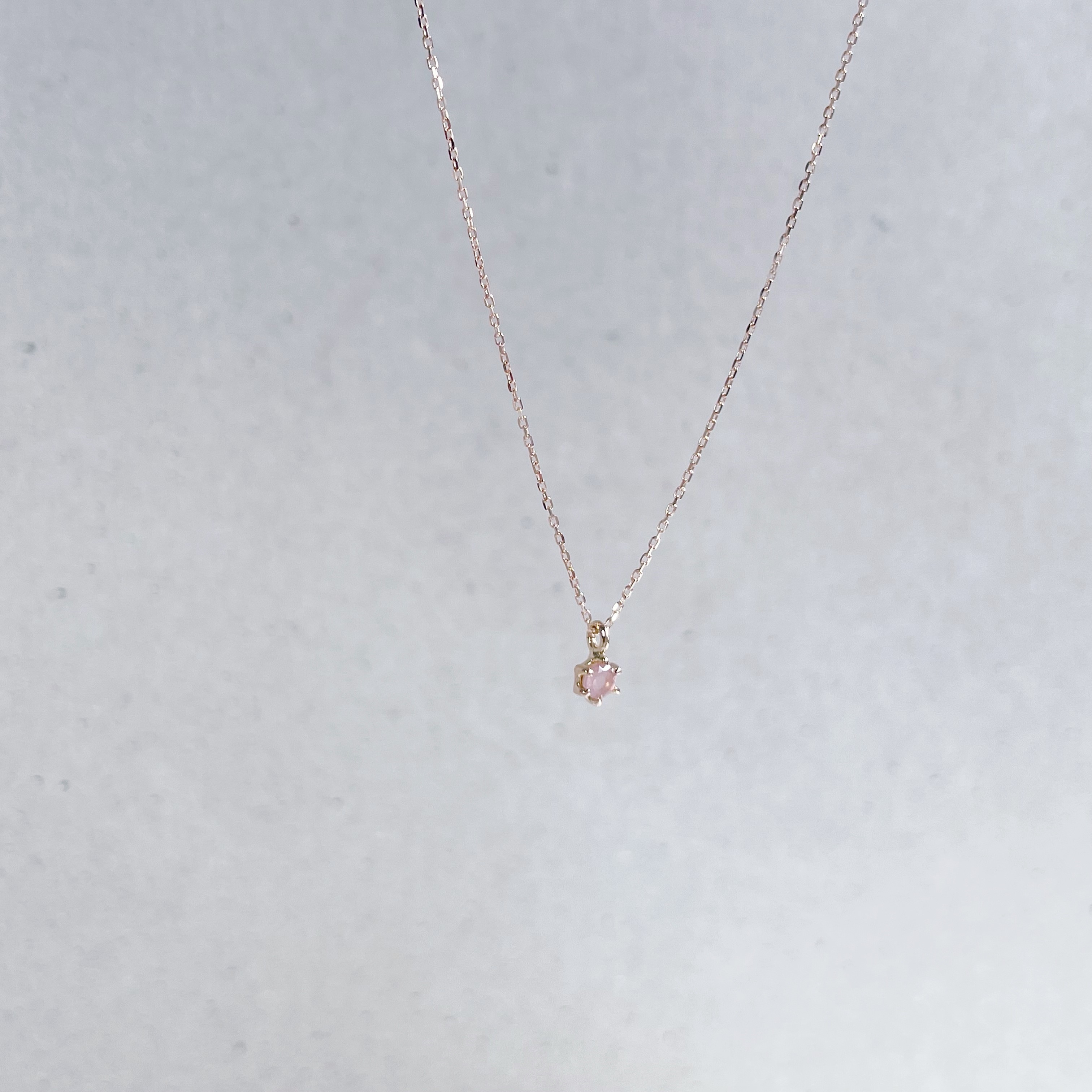 14K mini六爪粉晶項鍊