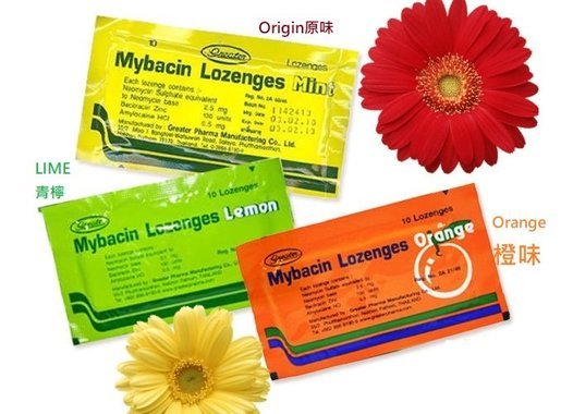 泰國 Mybacin Throat 咳嗽 止痕 潤喉糖10粒裝