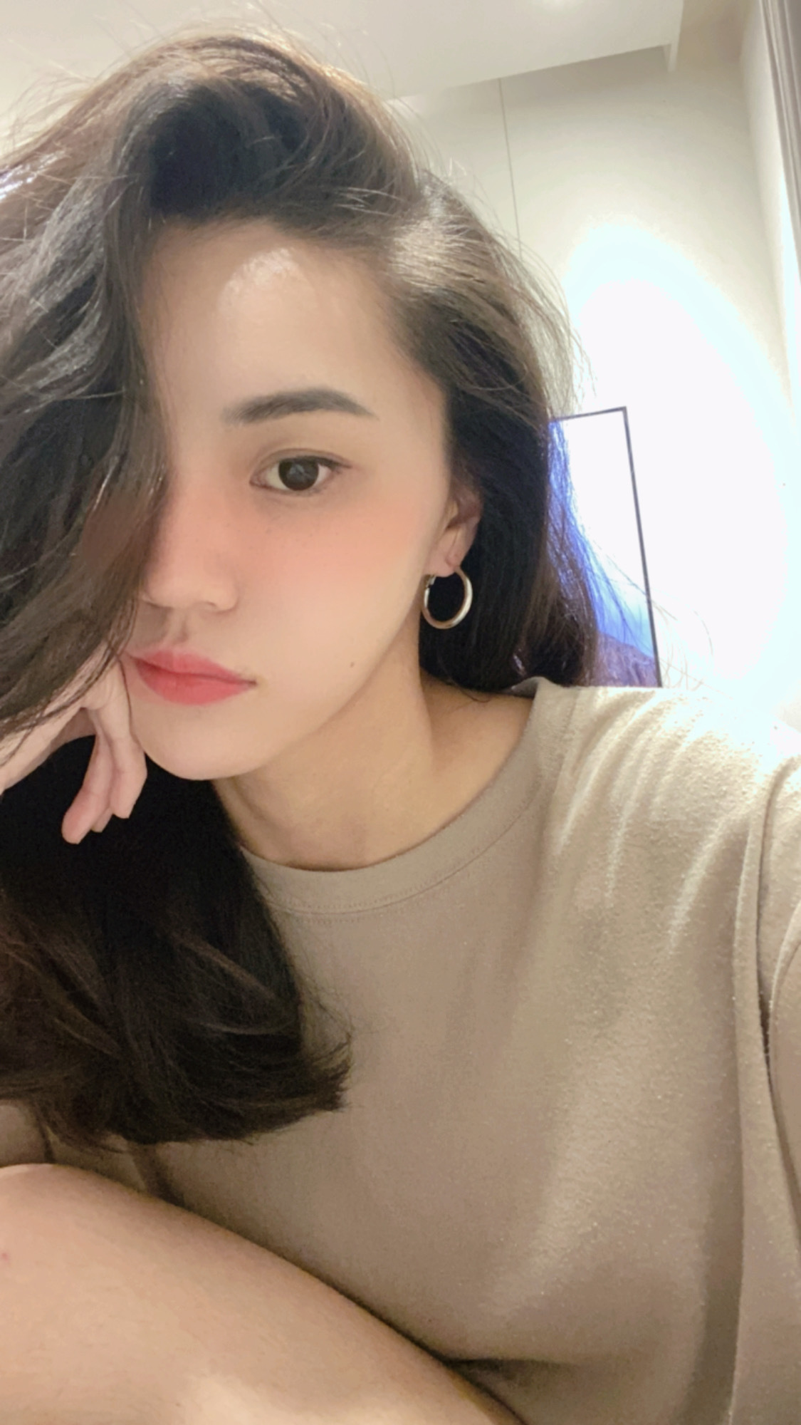 純銀中型圈耳環