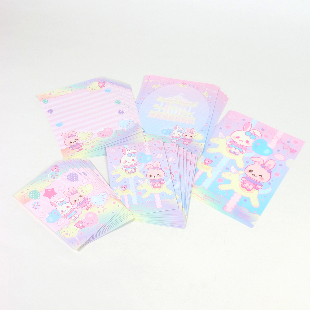 Usamomo萌兔桃桃-信封組-旋轉木馬