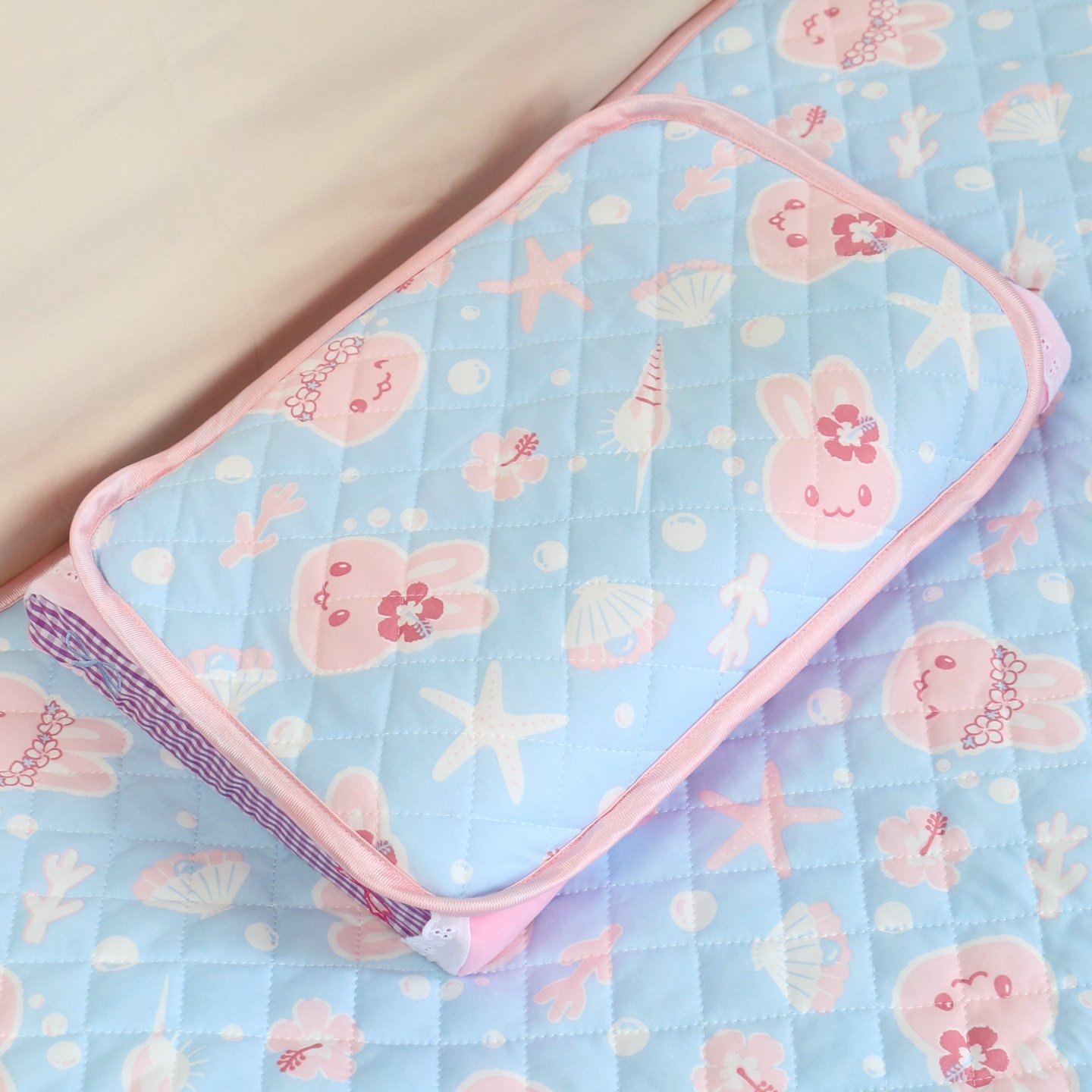 Usamomo萌兔桃桃-涼感枕頭墊