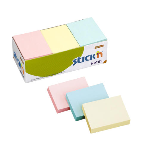 Hopax Stick'n 1.5” x 2” 3色 Post-it Memo便條紙 #21004