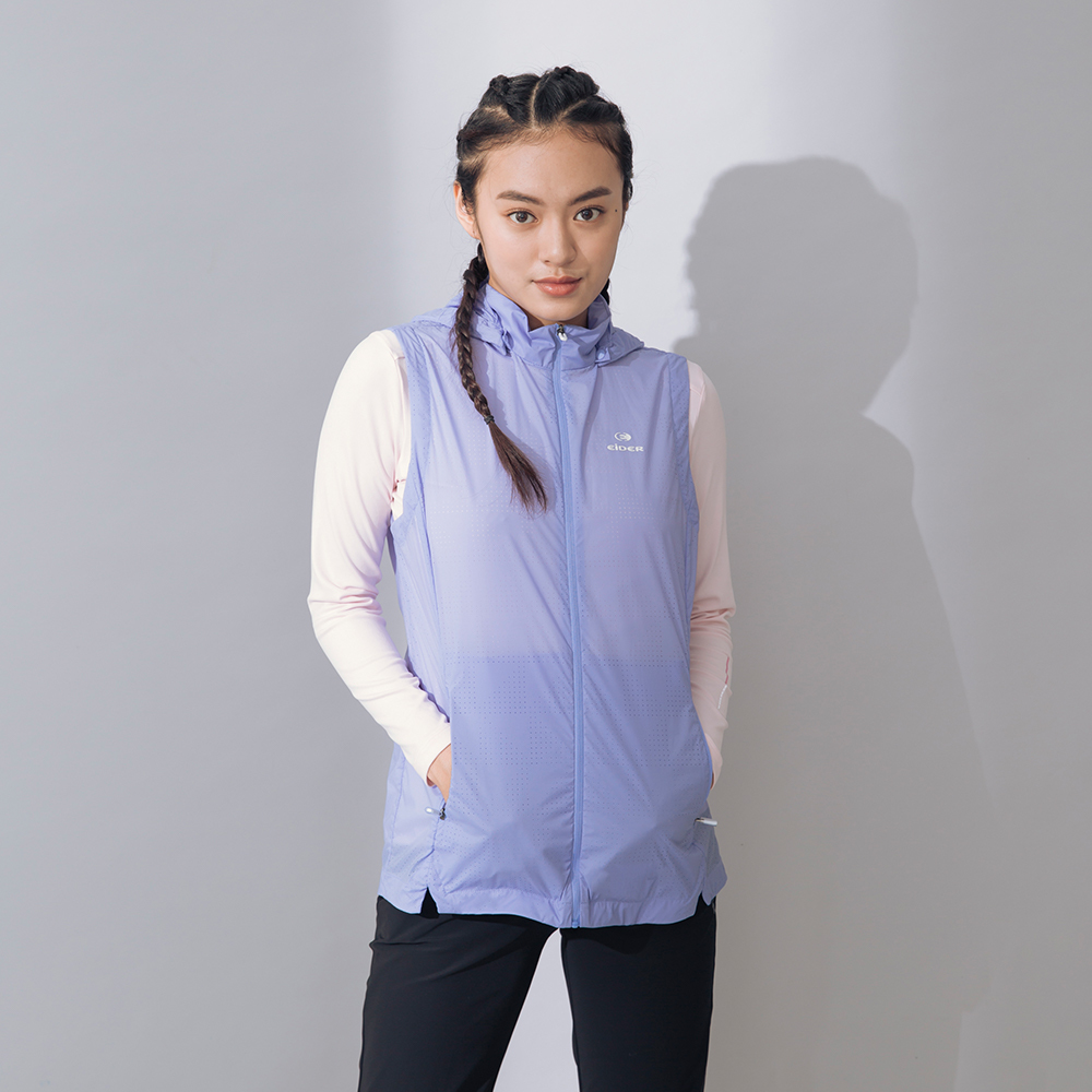 【EIDER】女排汗透氣連帽多功能背心 / 21EDWM21684-[褐、紫]