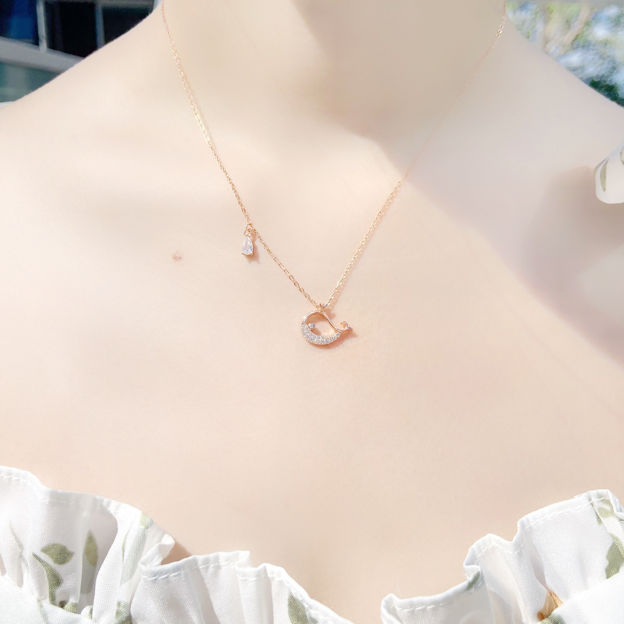 | 925純銀・白金・ 玫瑰金 | 鯨魚演出項鍊 (銀/玫瑰金) | NE0267 |