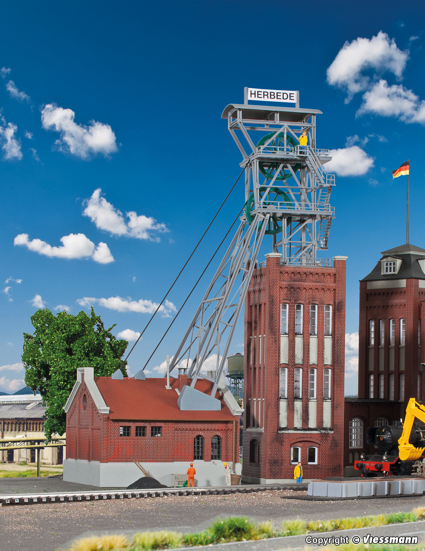 Kibri 39845 HO scale, Mine head tower with power house