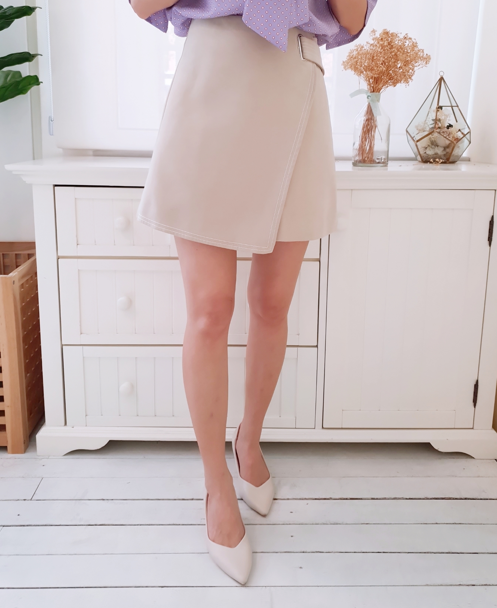 SOLID WRAP SHORT SKIRT