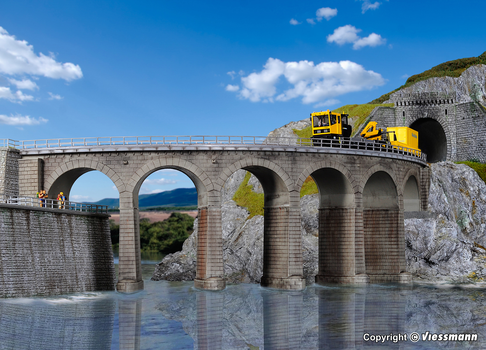 Kibri 39725 HO scale, stone viaduct, single track