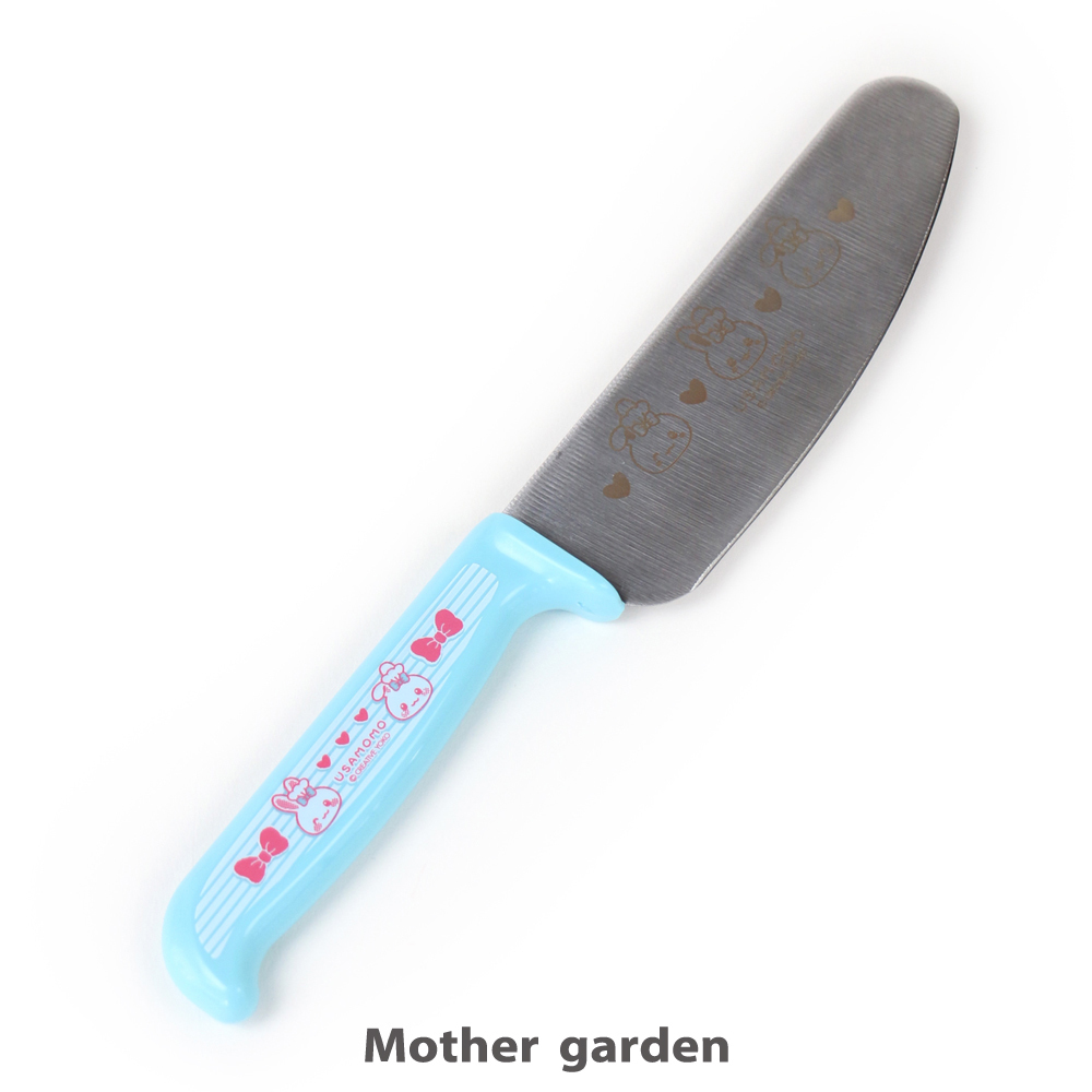 Usamomo萌兔桃桃-兒童安全料理刀-藍 粉