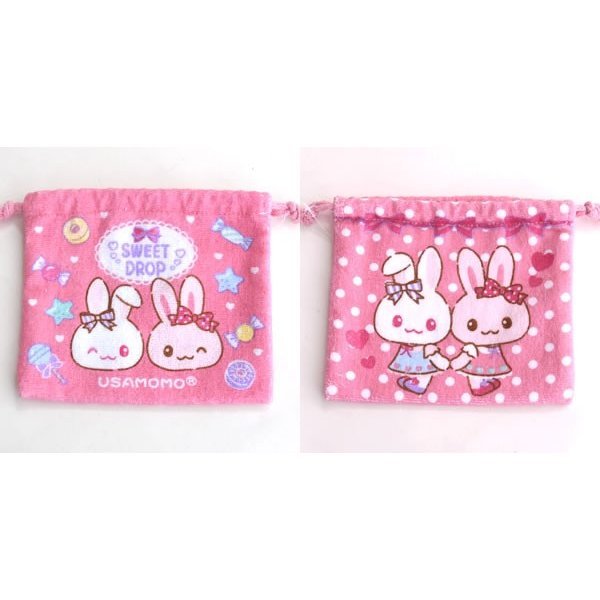 Usamomo萌兔桃桃-束口袋-糖果 粉 S