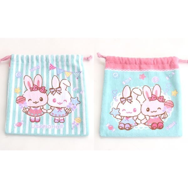 Usamomo萌兔桃桃-束口袋-糖果 薄荷綠 M