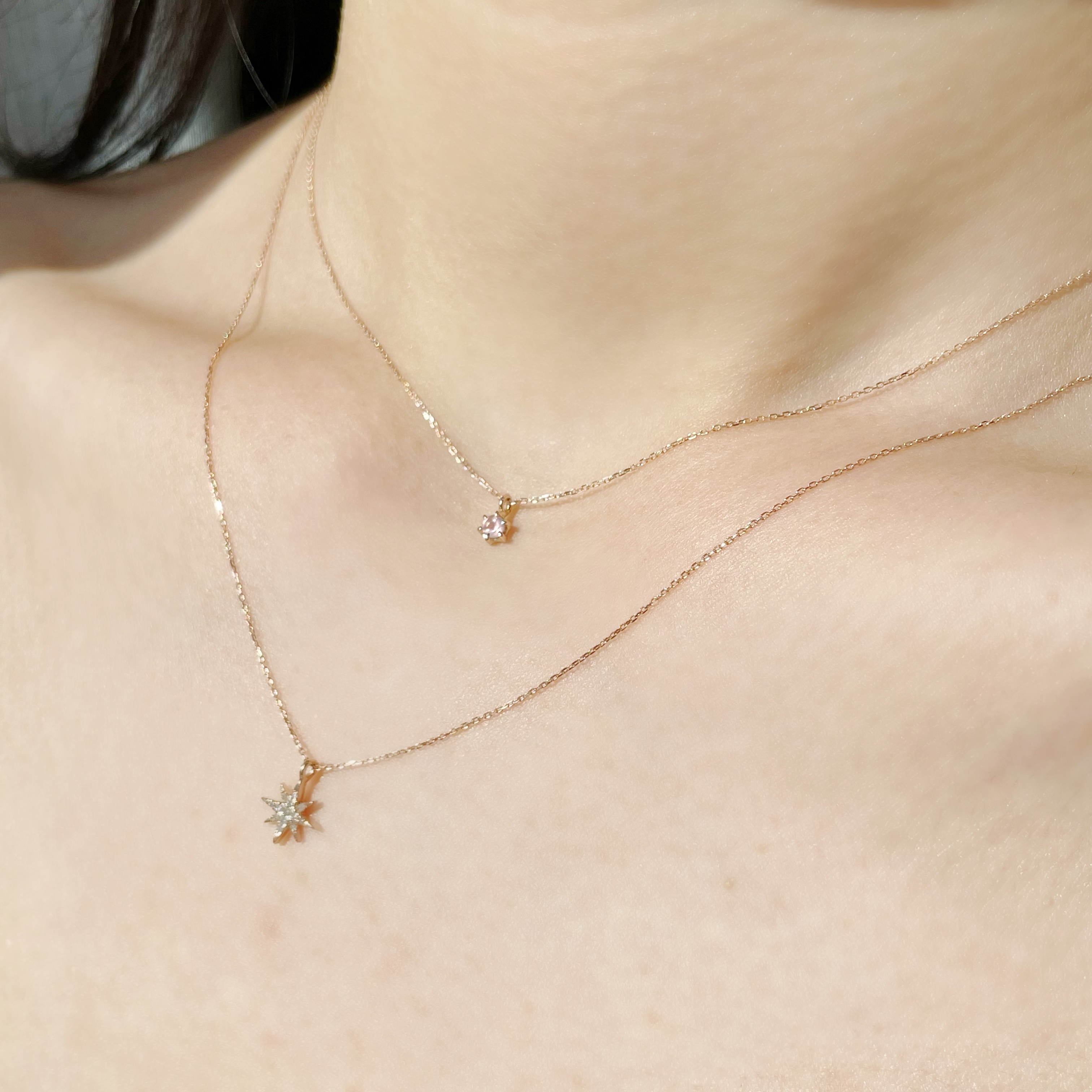 14K mini六爪粉晶項鍊