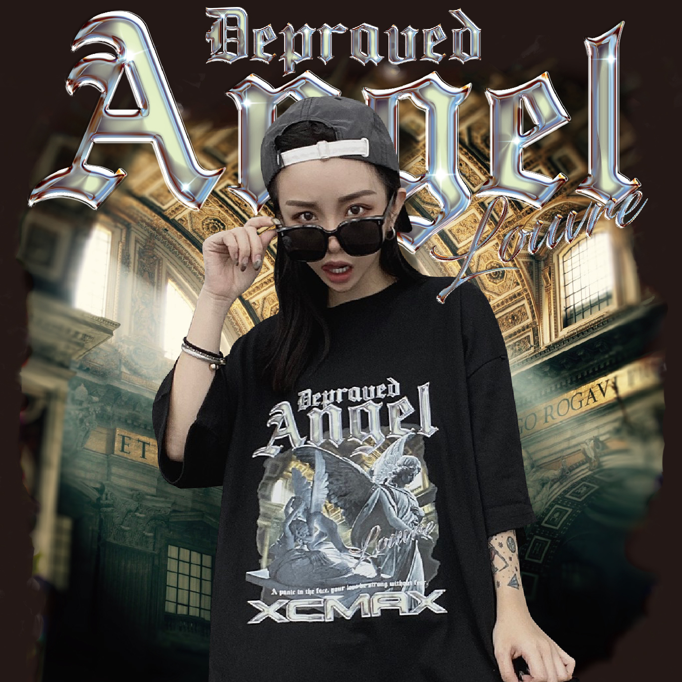 MAXXC 墮落天使短T-黑