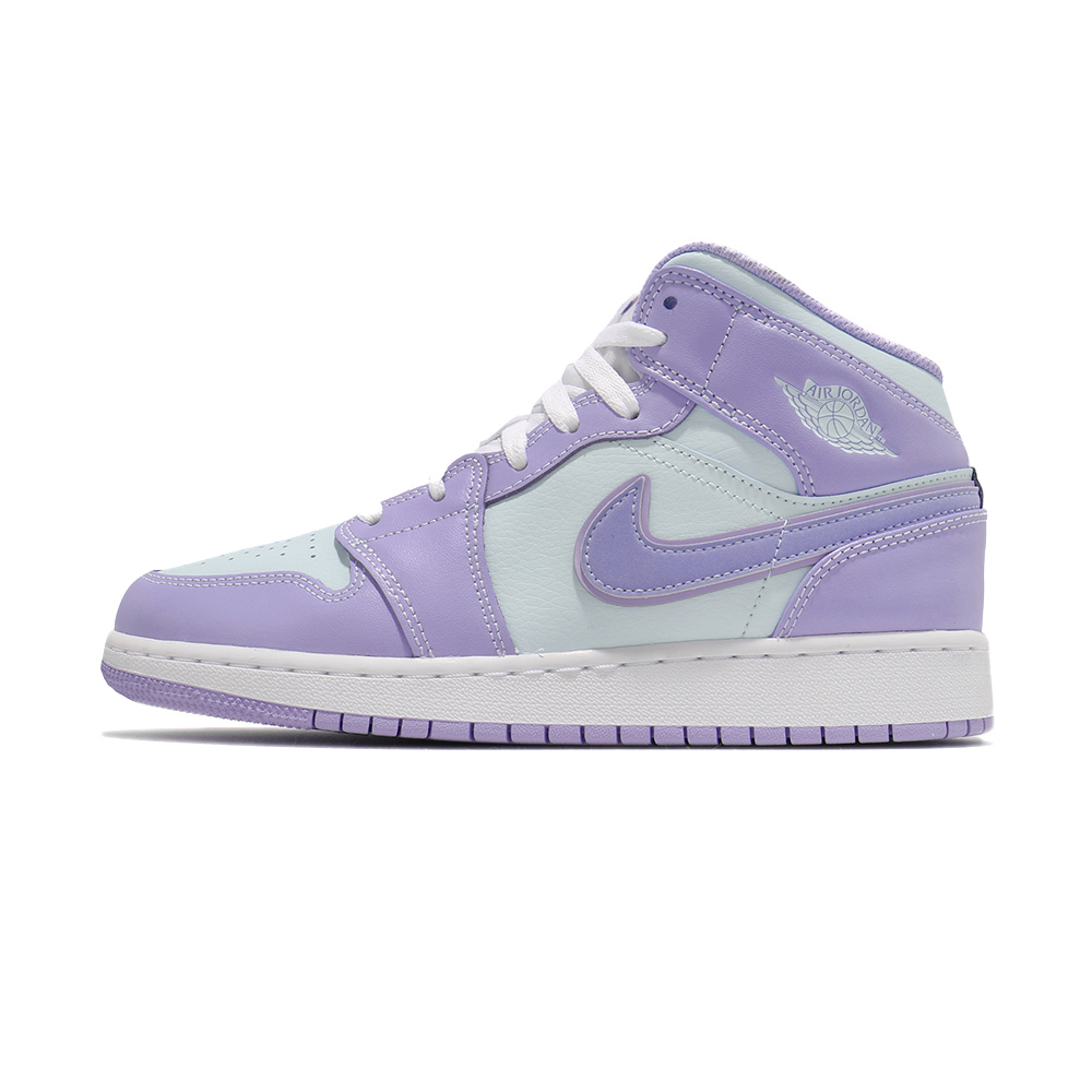 Nike Air Jordan 1 Mid (GS) 大童藍紫籃球AJ1 休閒鞋554725-500