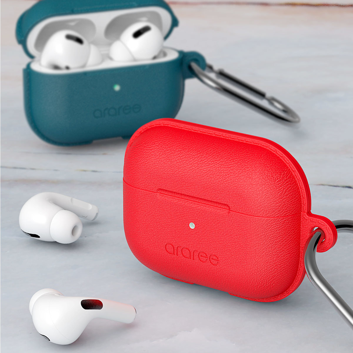 AirPods Pro araree Pops 皮革質感矽膠機殼及扣環（香港行貨）