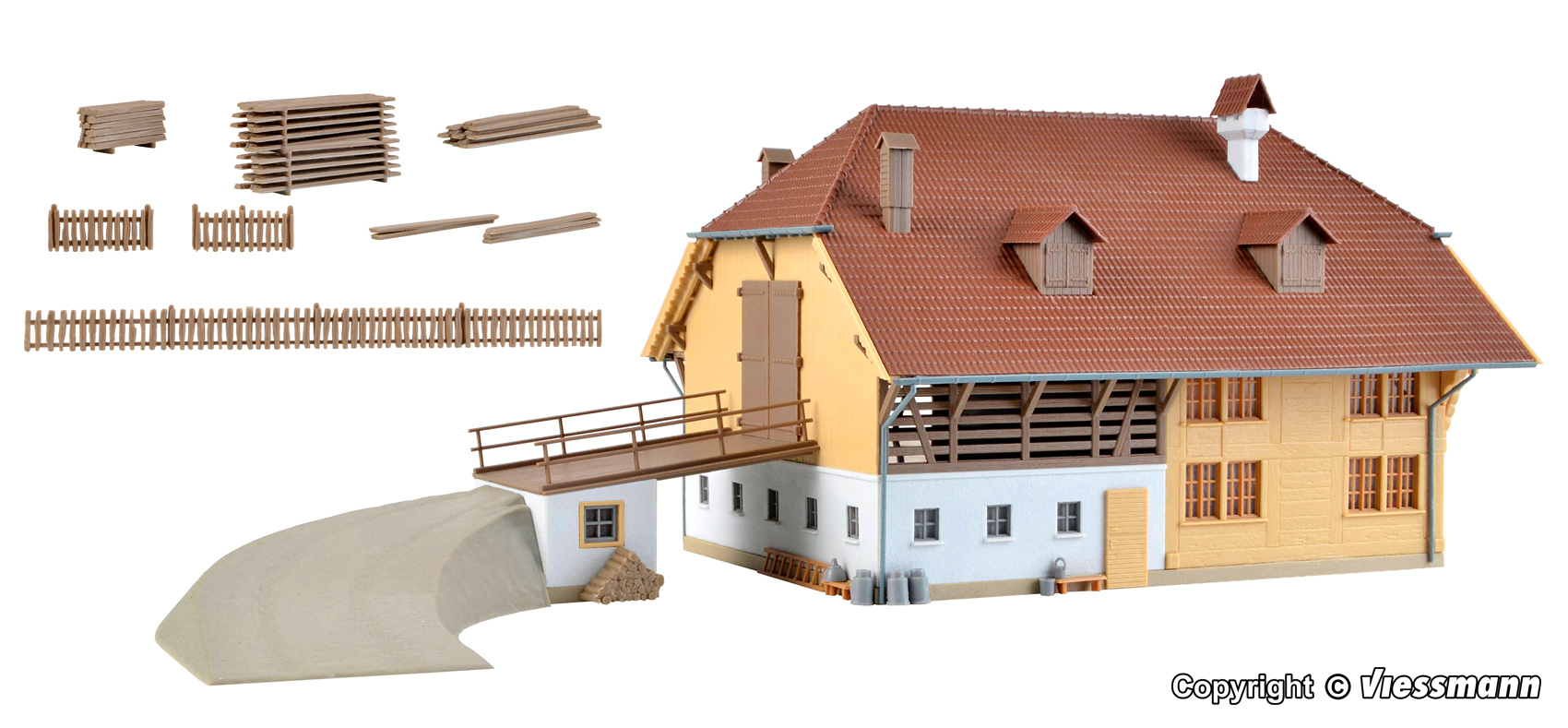 Kibri 38804 HO scale, Wood Yard Building without Shed