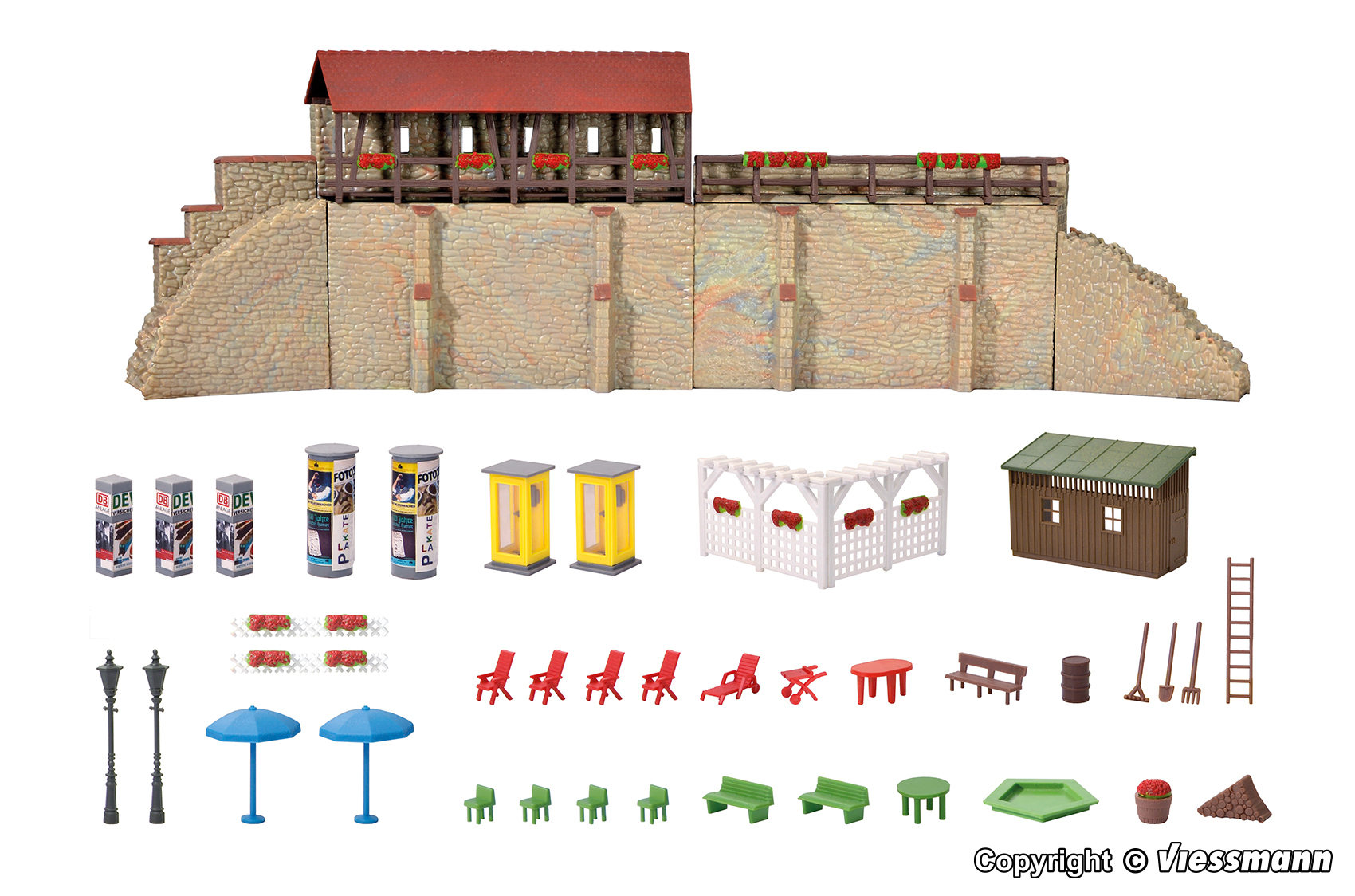 特價 Kibri 38916 HO規 城市邊的城牆