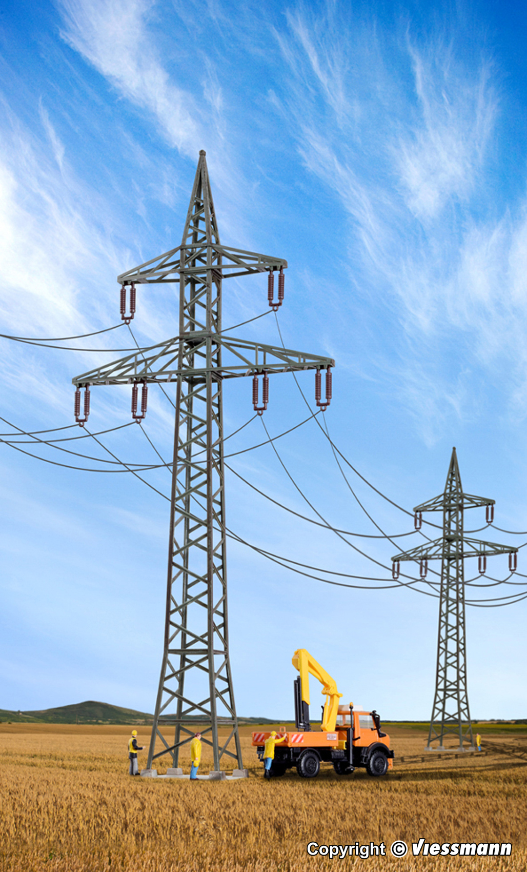 Kibri 38533 HO規 Power pole 電塔.4入