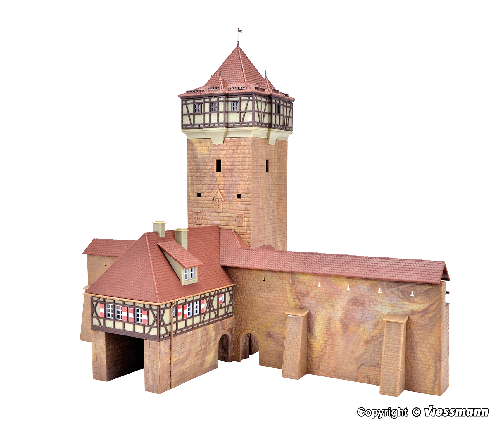 Kibri 37107 N規 City wall with tower 城牆.套件 A