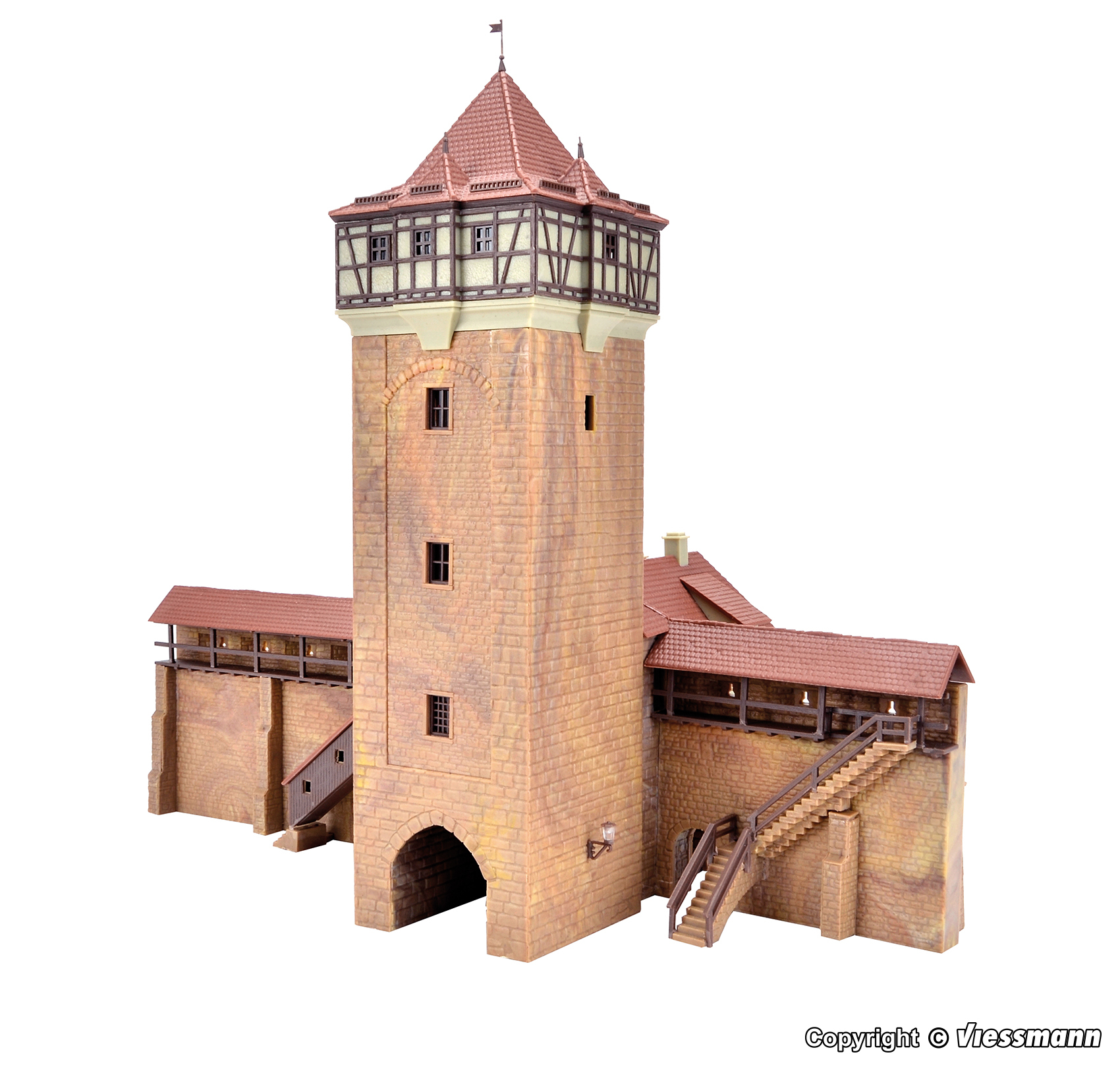 Kibri 37107 N規 City wall with tower 城牆.套件 A