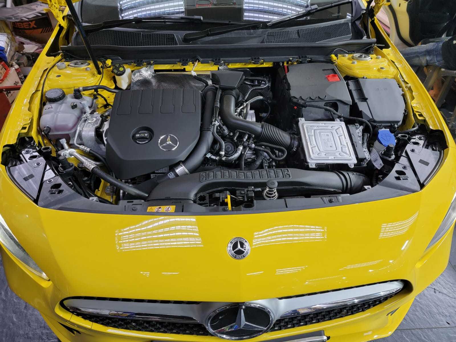 mercedes-benz b180 w247 換油 偈油 yellow 黃色 浚車汽車音響精品電池 juns car and audio