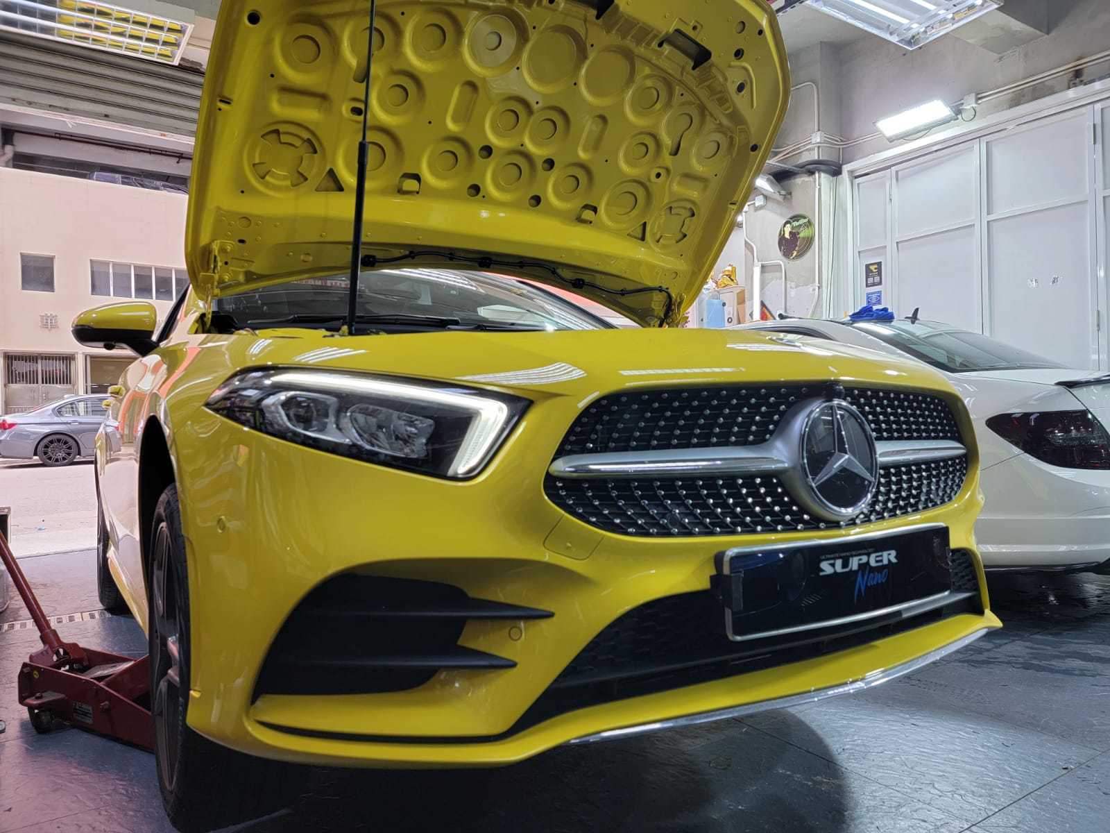 mercedes-benz b180 w247 換油 偈油 yellow 黃色 浚車汽車音響精品電池 juns car and audio