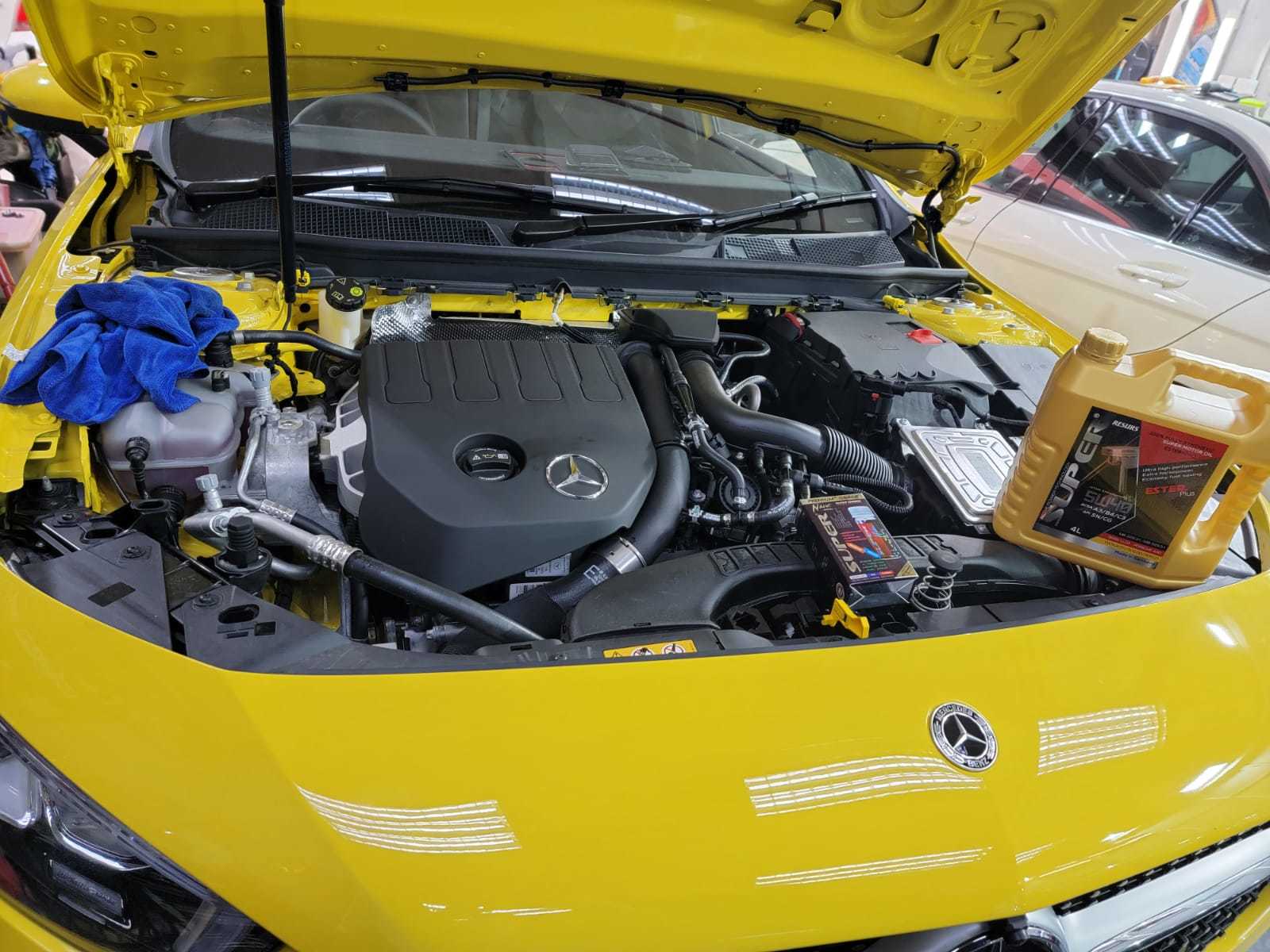 mercedes-benz b180 w247 換油 偈油 yellow 黃色 浚車汽車音響精品電池 juns car and audio 5w40