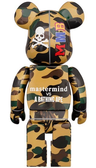 MASTERMIND VS BAPE(R) BE@RBRICK 1000% (GREEN & YELLOW)