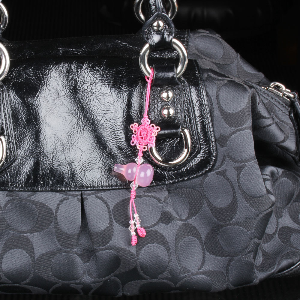 【雅紅珠寶】增進人緣天然粉色葫蘆玉髓吊飾-C0005