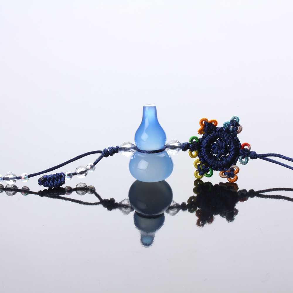 【雅紅珠寶】轉好運氣天然藍色葫蘆玉髓吊飾-C0006