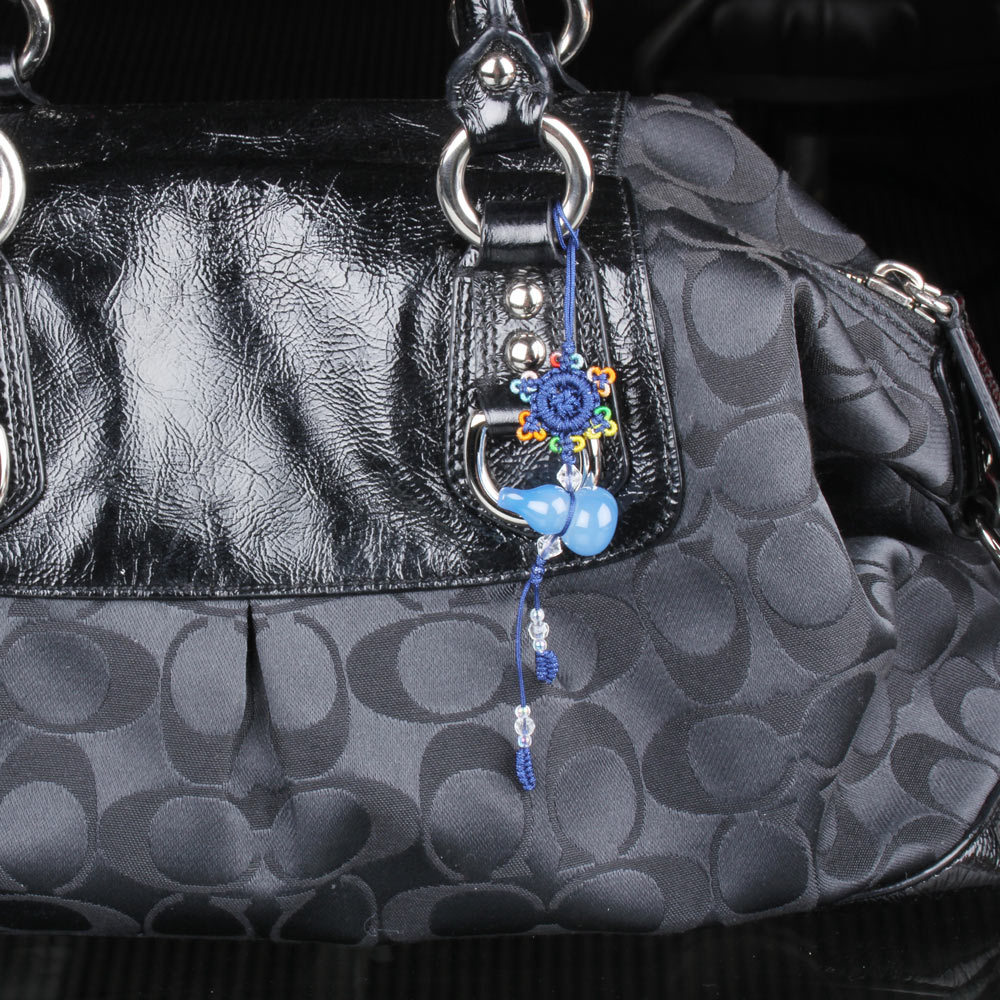 【雅紅珠寶】轉好運氣天然藍色葫蘆玉髓吊飾-C0006