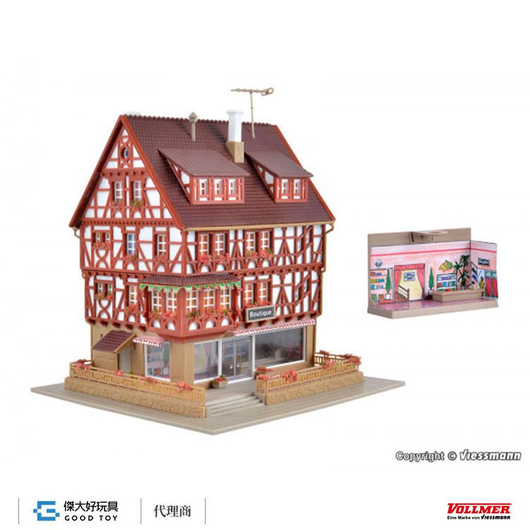 Vollmer 47693 N Boutique with interior and lighting, functional