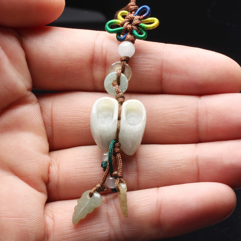 【雅紅珠寶】繡花鞋天然緬甸玉墜子-吊飾/項鍊-C0017