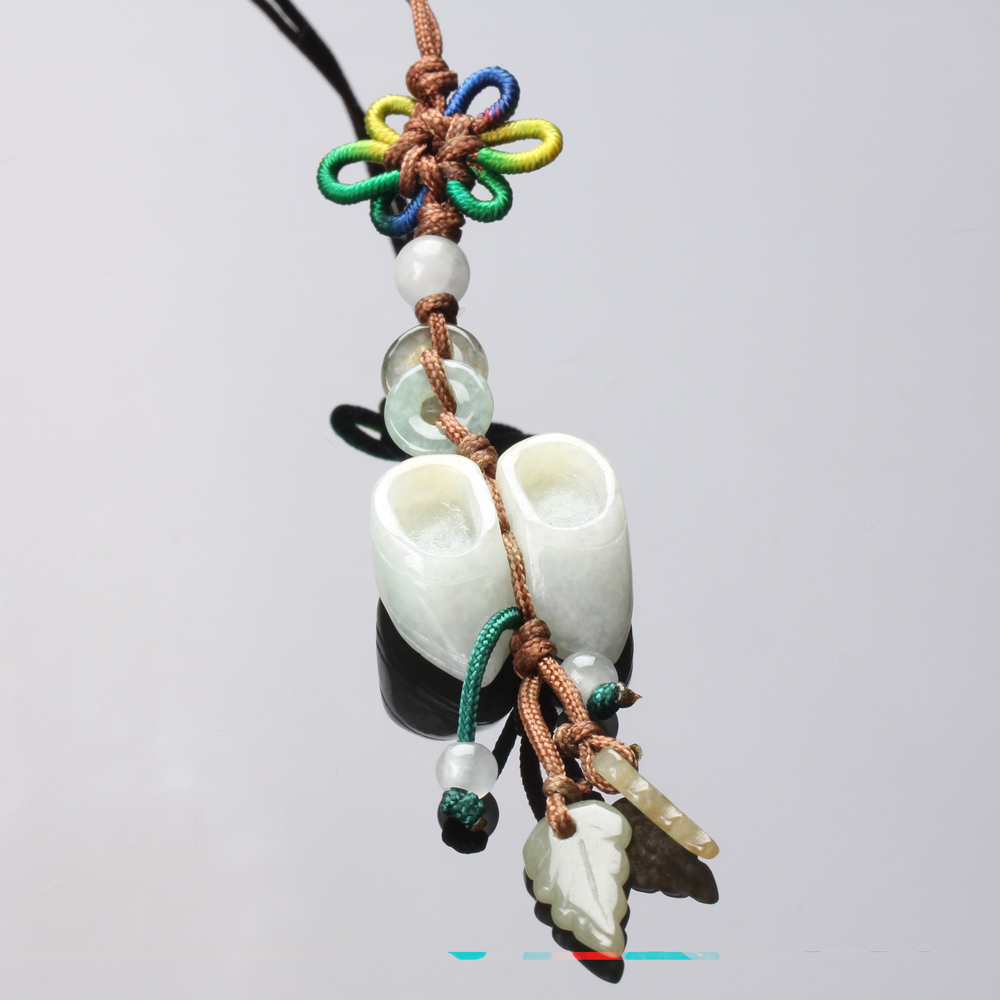 【雅紅珠寶】繡花鞋天然緬甸玉墜子-吊飾/項鍊-C0017