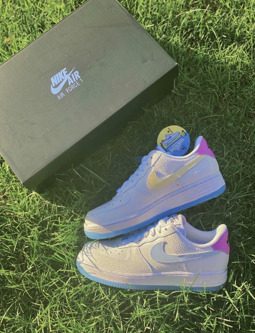 Nike Air Force 1 Low UV 熱感應藍黃勾勾粉屁屁