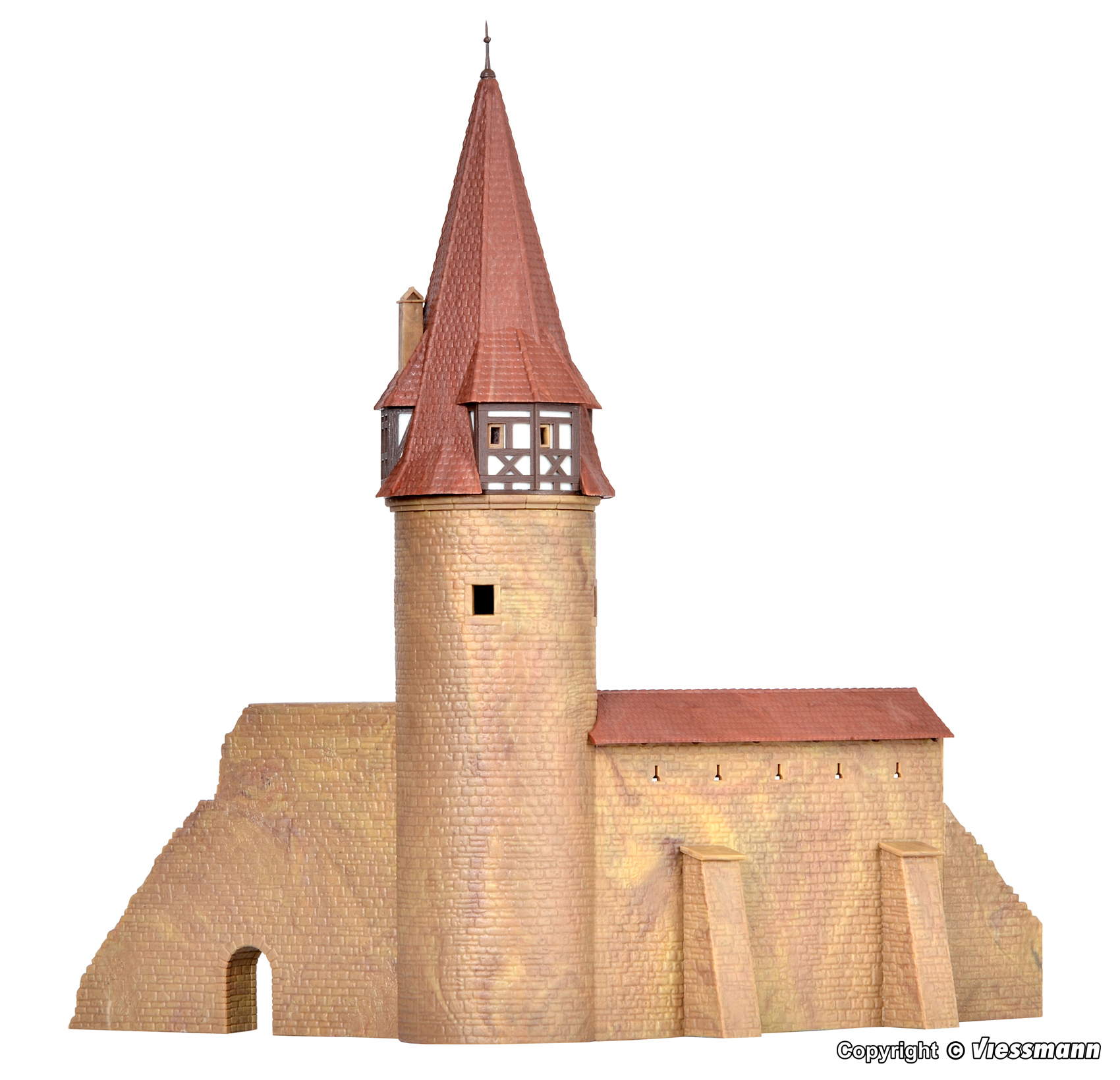 Kibri 37109 N scale  Town wall with round tower C