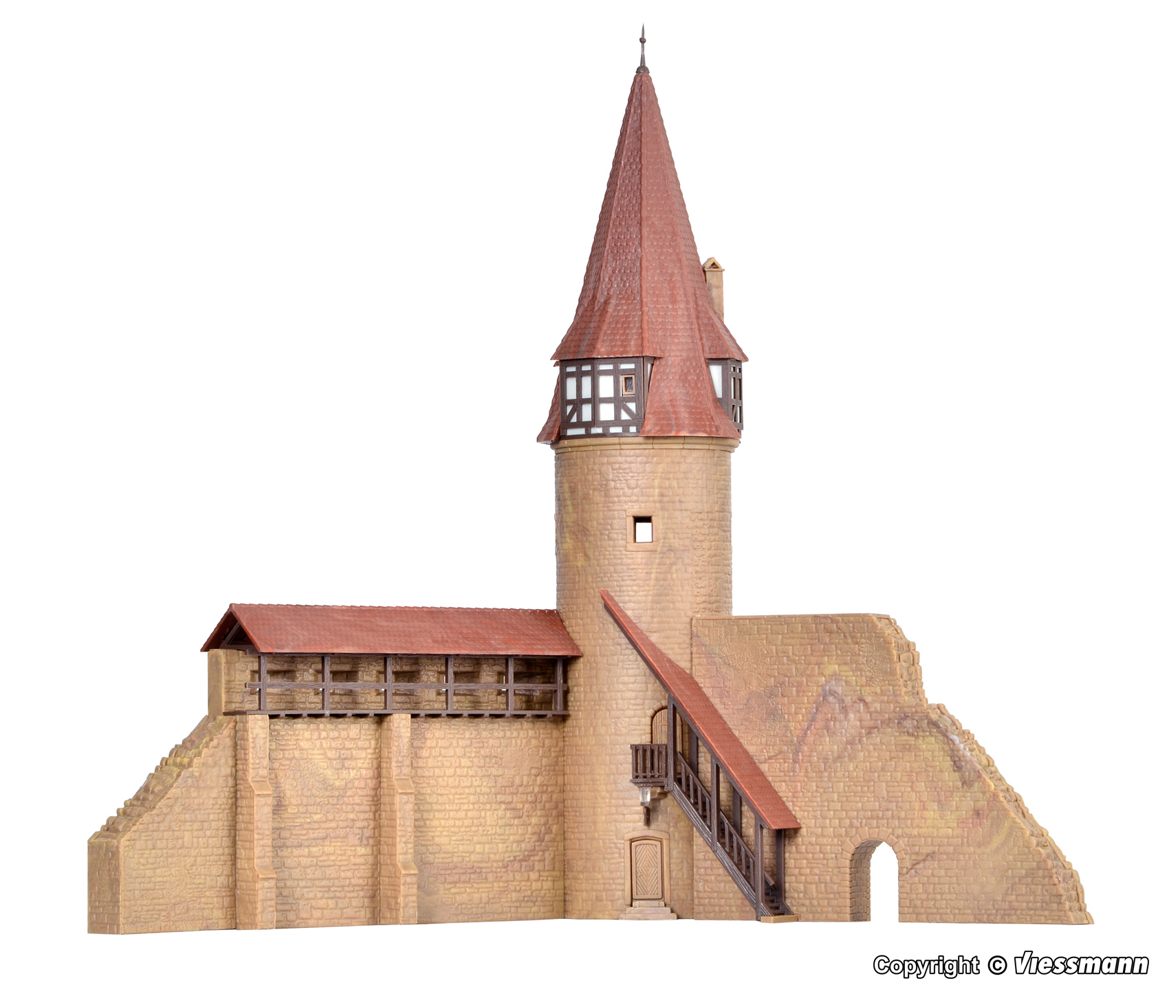 Kibri 37109 N scale  Town wall with round tower C