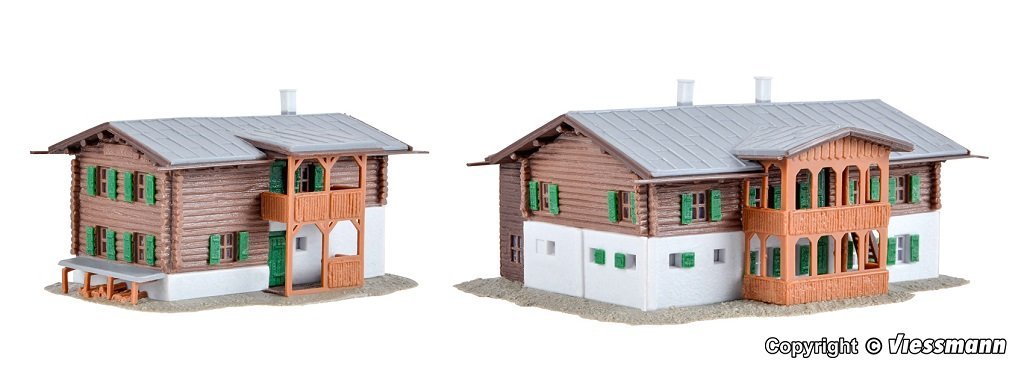 Kibri 37029 N規 Alpine chalets 高山小屋.2棟.套件