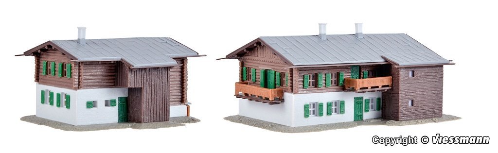 Kibri 37029 N規 Alpine chalets 高山小屋.2棟.套件