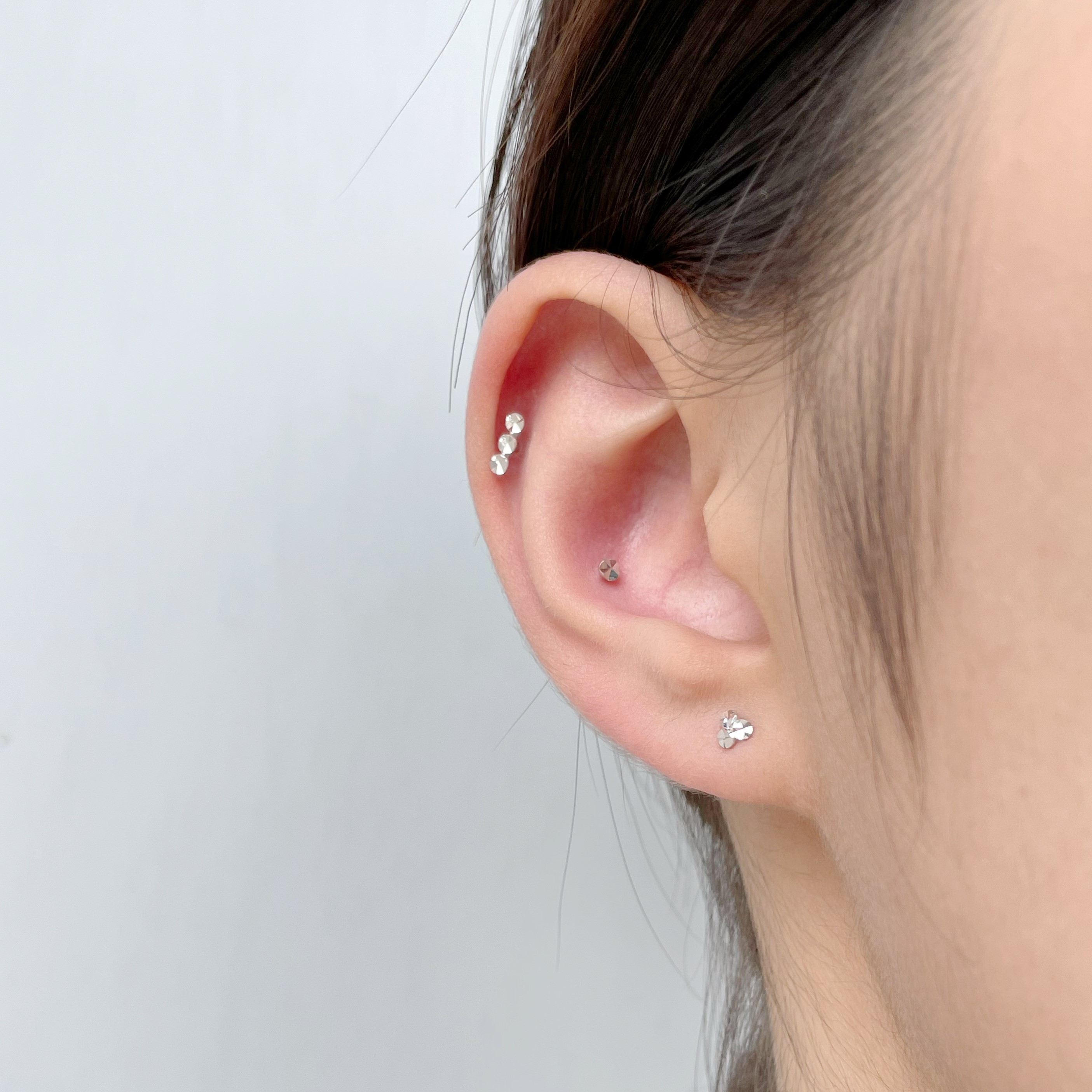 14K Single Shine oblate轉珠耳環