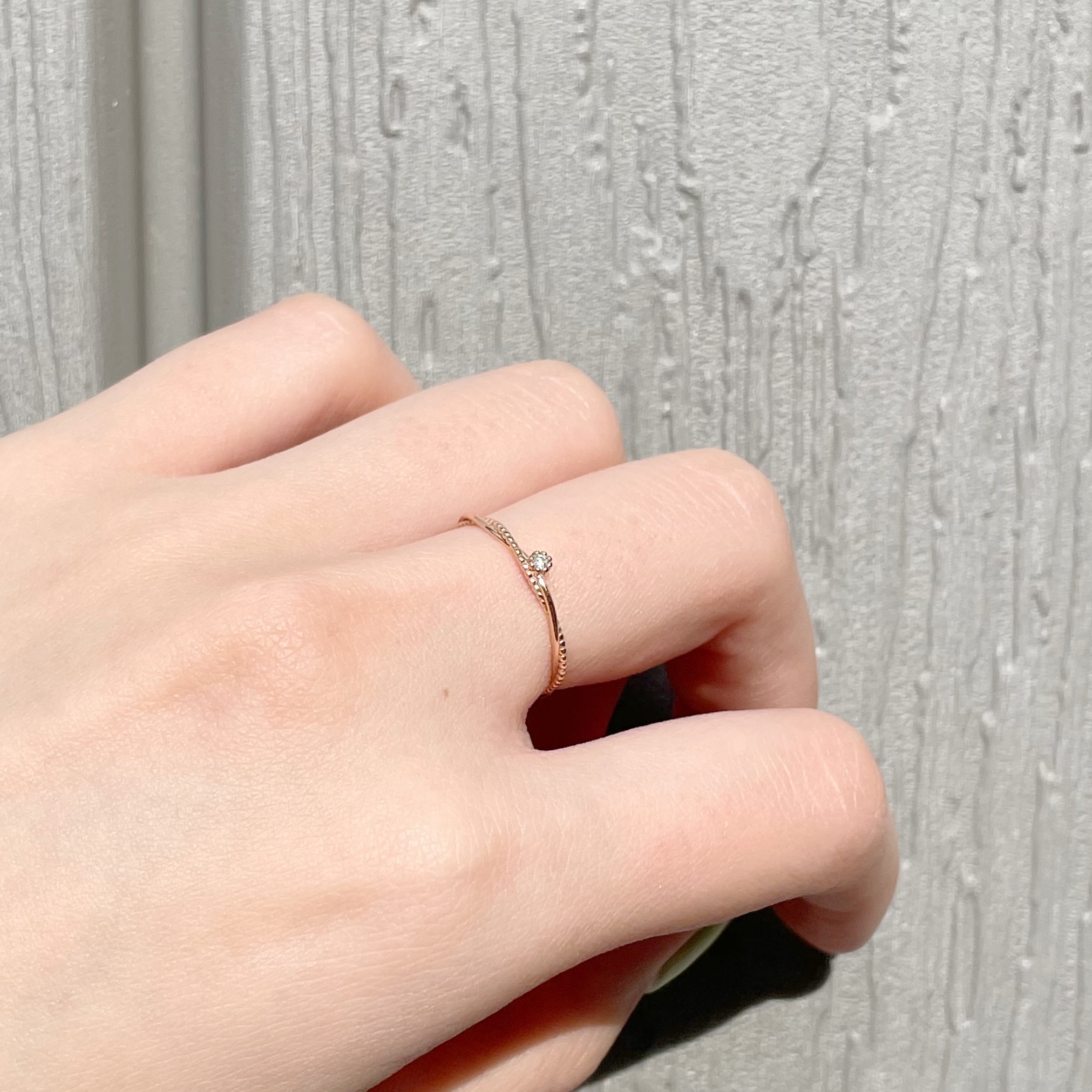 14K纏繞麻花單顆真鑽戒指