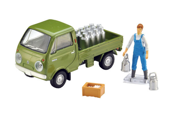 1/64 TOMYTEC LV-198a Mazda Porter Cab Three-way Open (Green) w/Figure (314936)
