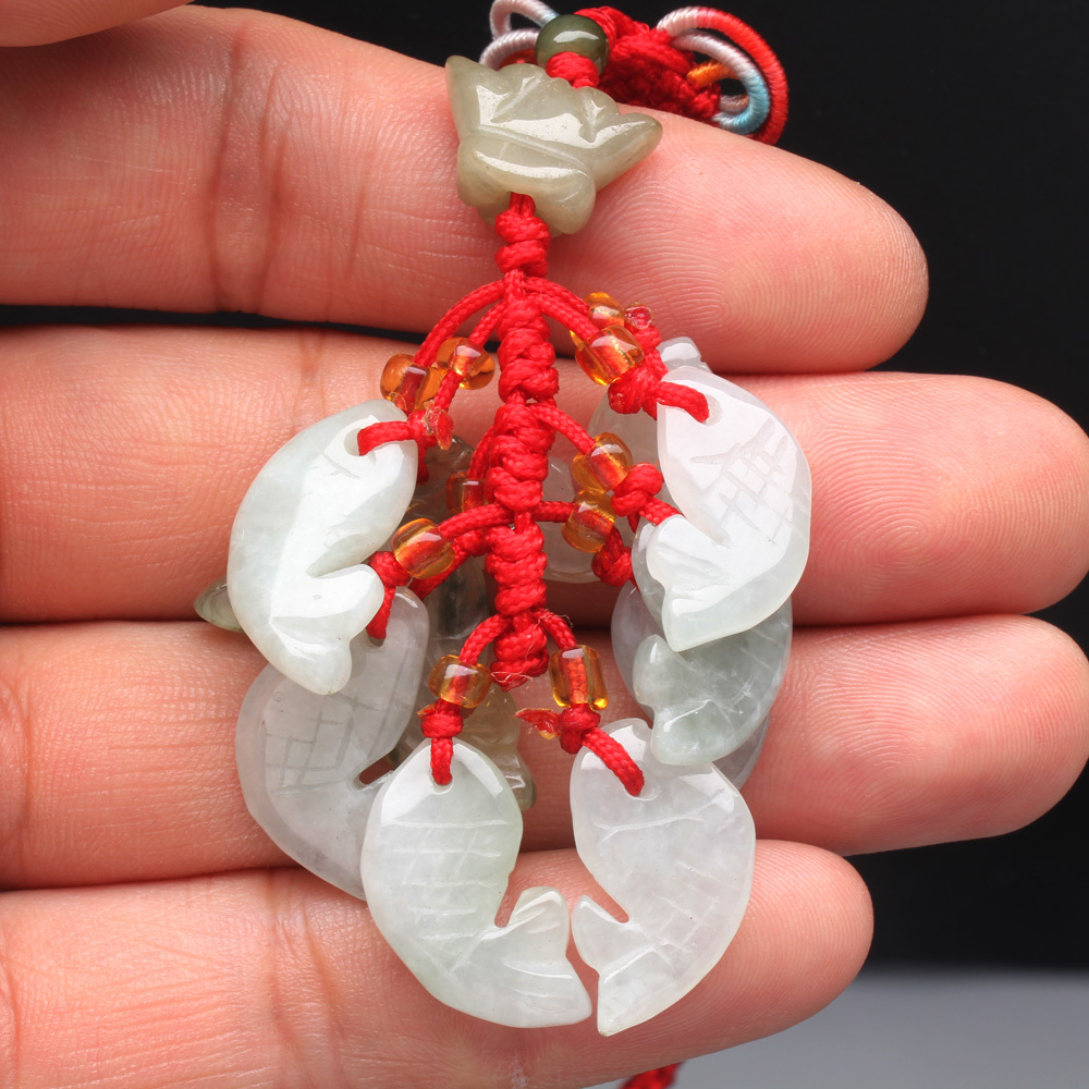 【雅紅珠寶】年年有餘冰種緬甸玉墜子-吊飾/項鍊