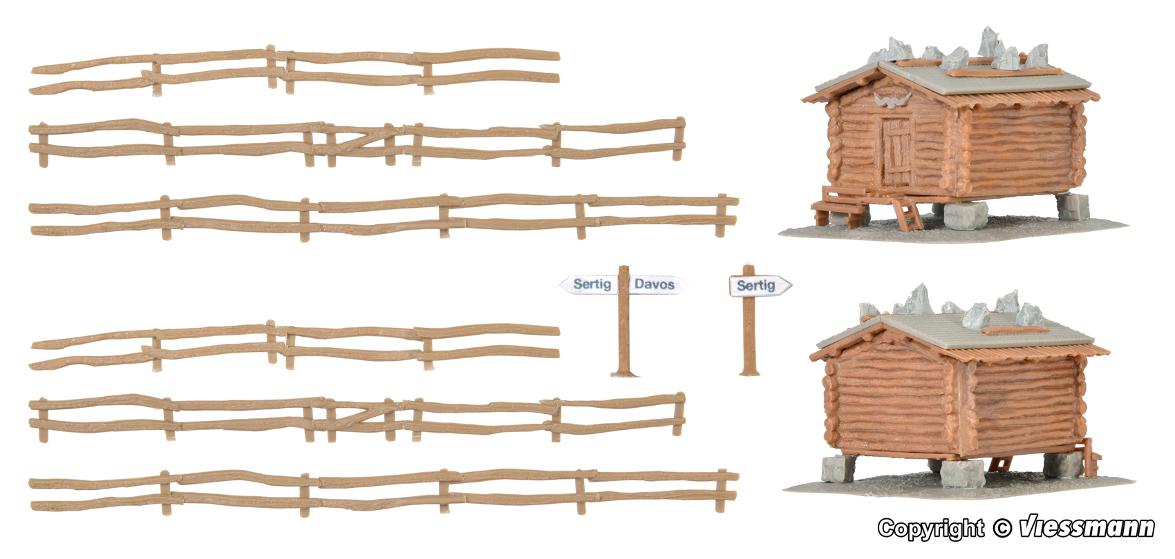 Kibri 37028 N規 Barn with fence 穀倉圍欄.套件 (2入)