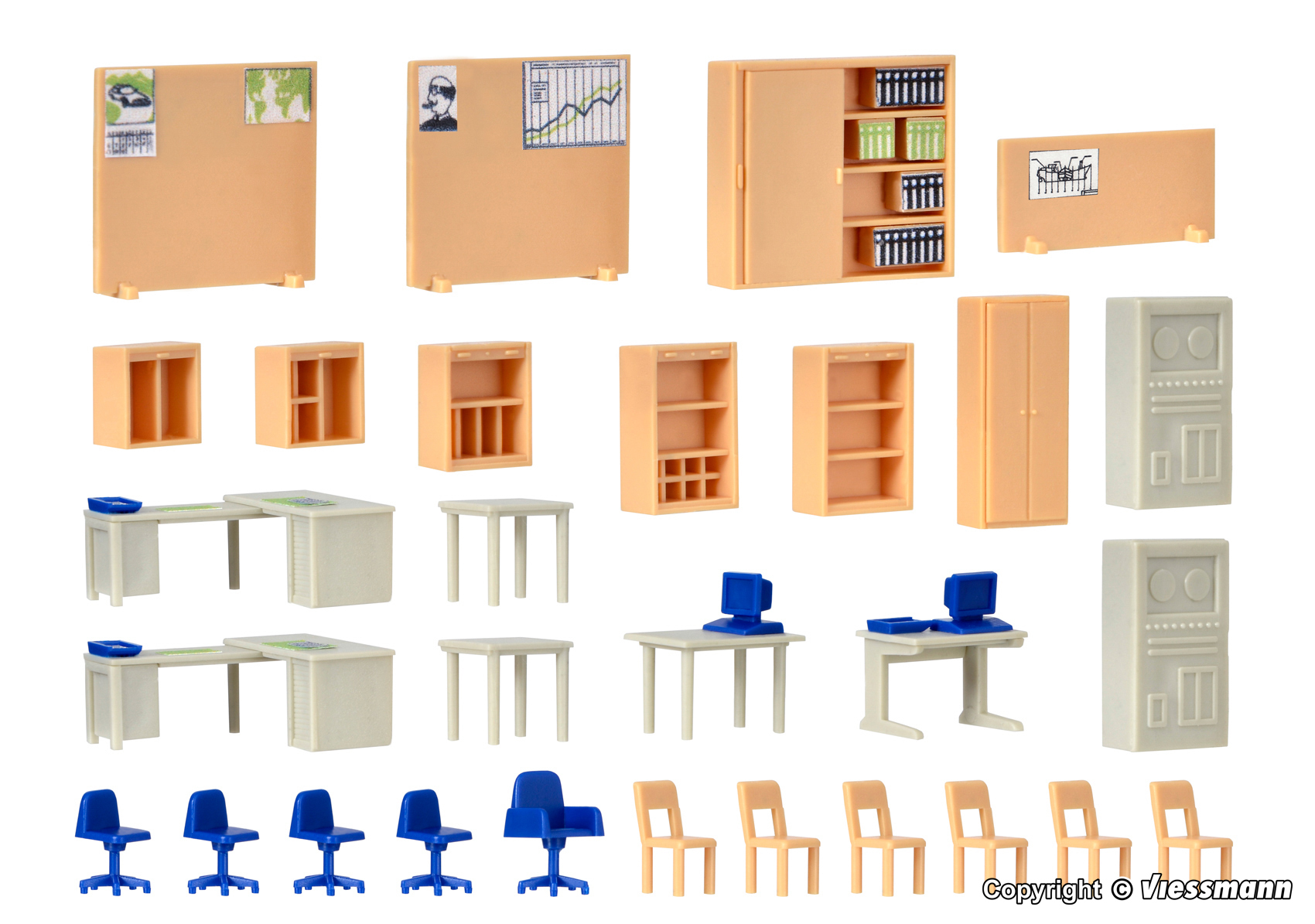 Kibri 38654 HO規 Office furniture 辦公室傢具