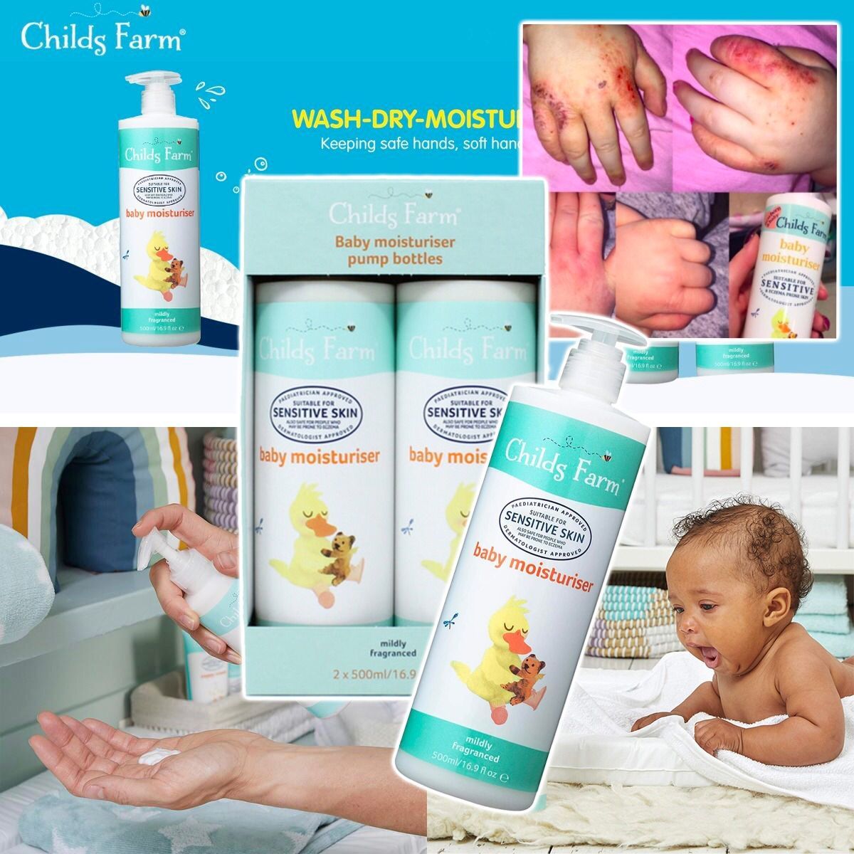 英國Childs Farm兒童防敏乳木果潤膚乳套裝500ml(1套2支)